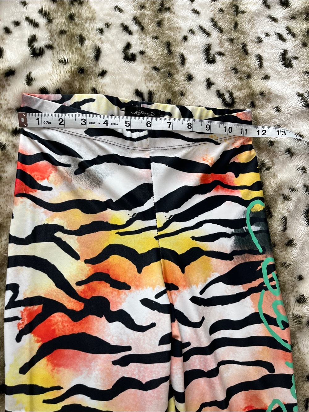 Ed Hardy-Dolls Kill Neon Zebra Stripe Leggings - Black & Multicolor - Picture 8 of 9